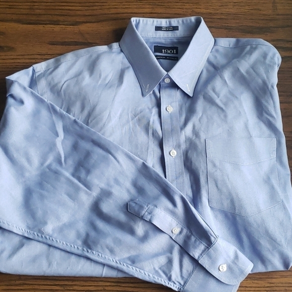 1901 Blue Athletic Fit Button Down Dress Shirt - Picture 1 of 2